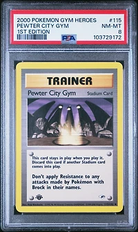2000 Pokemon Gym Heroes 115 Pewter City Gym 1st Edition PSA