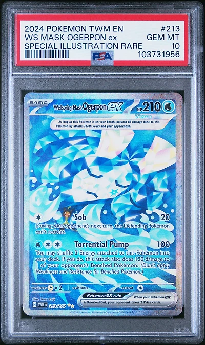 2024 Pokemon Twm En-twilight Masquerade 213 Wellspring Mask Ogerpon Ex Special Illustration Rare PSA