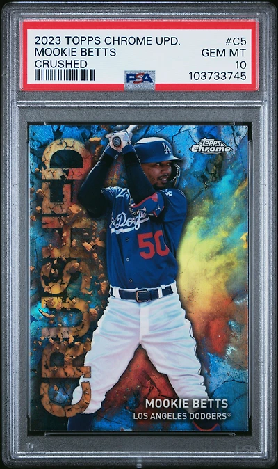 2023 Topps Chrome Update Crushed C5 Mookie Betts PSA 10