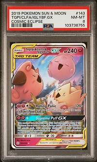 2019 Pokemon Sun & Moon Cosmic Eclipse 143 Togepi & Cleffa & Igglybuff Gx PSA