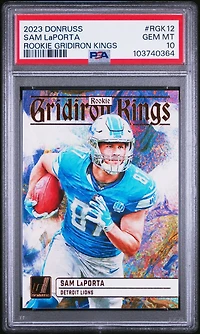 2023 Panini Donruss Rookie Gridiron Kings Rgk12 Sam Laporta PSA 10