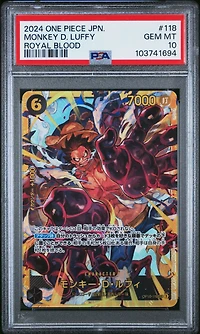 2024 One Piece Japanese Op10-royal Blood 118 Monkey D. Luffy PSA 10