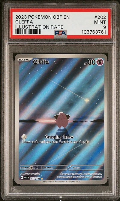 2023 Pokemon Obf En-obsidian Flames 202 Cleffa Illustration Rare PSA