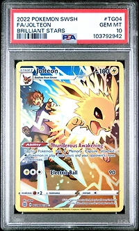 2022 Pokemon Sword & Shield Brilliant Stars Tg04 Full Art/jolteon PSA