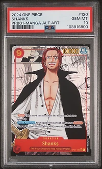 2024 One Piece Prb01-premium Booster -one Piece Card The Best- 120 Shanks Manga Alternate Art PSA 10