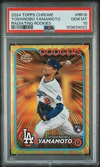 2024 Topps Chrome Radiating Rookies Rr16 Yoshinobu Yamamoto PSA 10