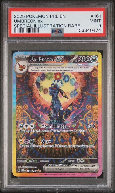 2025 Pokemon Pre En-prismatic Evolutions 161 Umbreon Ex Special Illustration Rare PSA