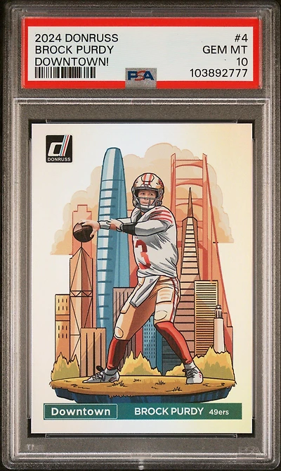 2024 Panini Donruss Downtown! 4 Brock Purdy PSA