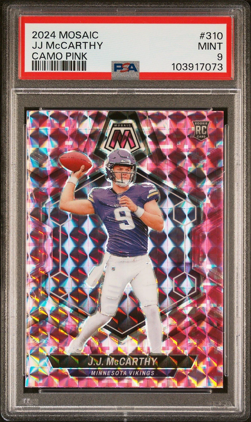 2024 Panini Mosaic 310 Jj Mccarthy Camo Pink PSA