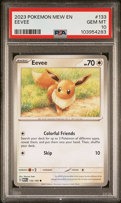 2023 Pokemon Mew En-151 133 Eevee PSA 10