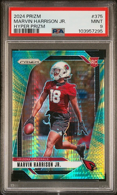 2024 Panini Prizm 375 Marvin Harrison Jr. Hyper Prizm PSA 9