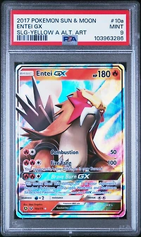 2017 Pokemon Sun & Moon Shining Legends 10a Entei Gx Yellow A Alternate Art PSA 9
