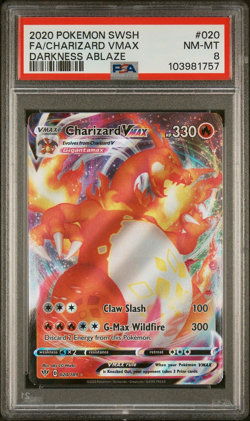 2020 Pokemon Sword & Shield Darkness Ablaze 020 Full Art/charizard Vmax PSA