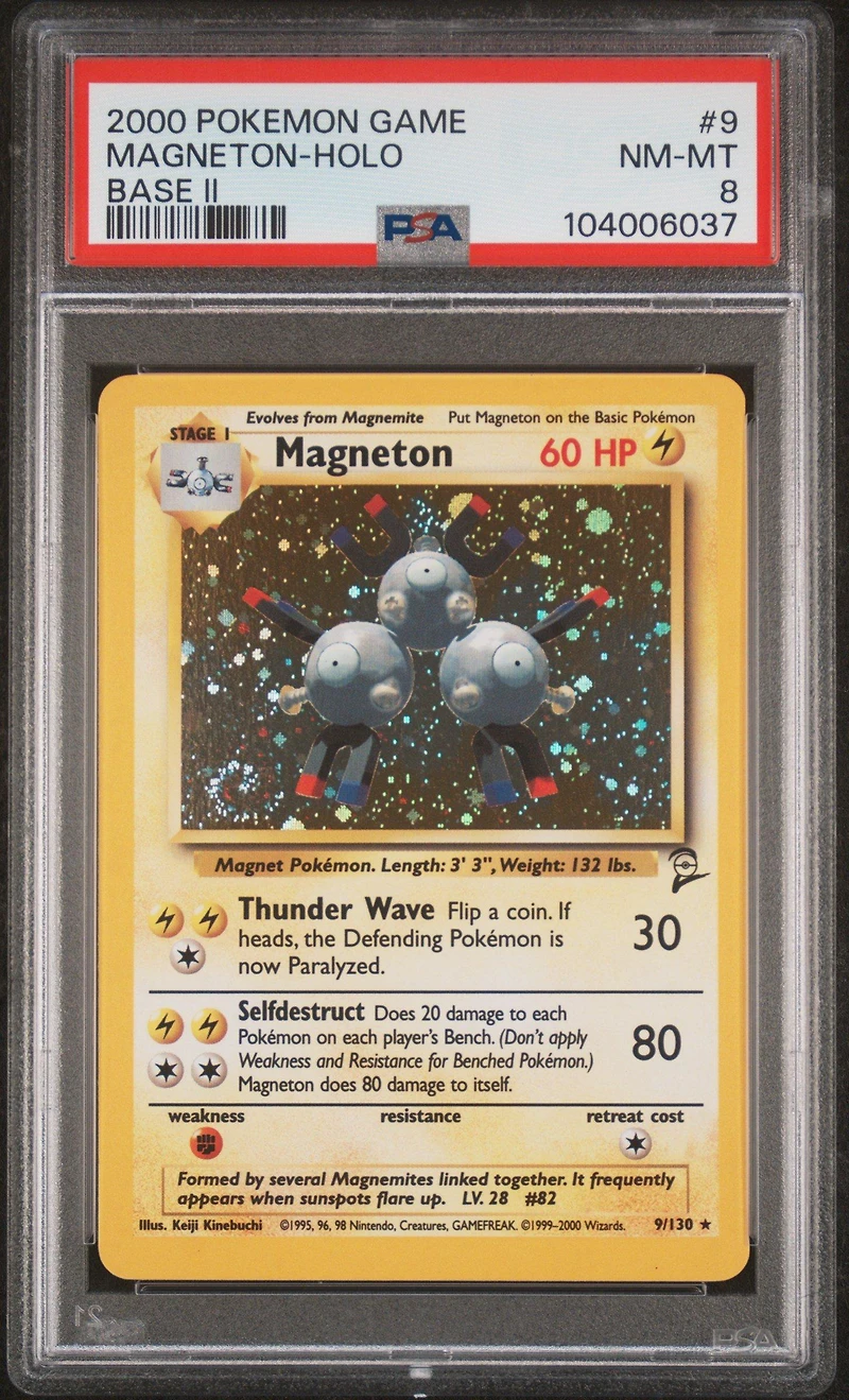 2000 Pokemon Game Base Ii 9 Magneton-holo PSA 8