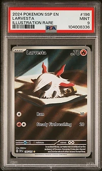2024 Pokemon Ssp En-surging Sparks 196 Larvesta Illustration Rare PSA