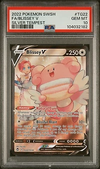 2022 Pokemon Sword & Shield Silver Tempest Tg22 Full Art/blissey V PSA