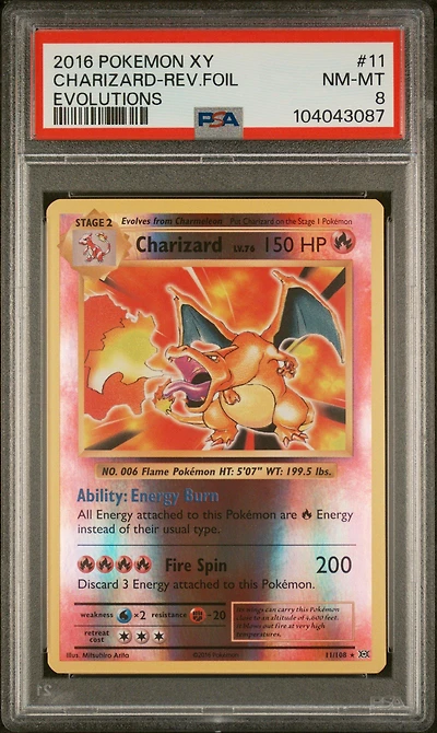 2016 Pokemon Xy Evolutions 11 Charizard-reverse Foil PSA