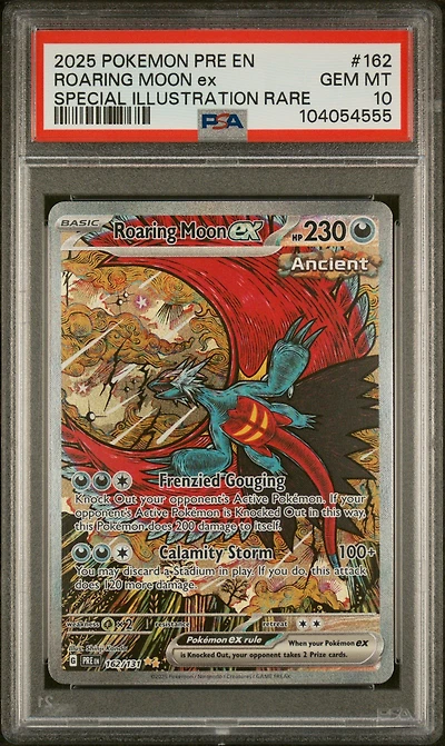 2025 Pokemon Pre En-prismatic Evolutions 162 Roaring Moon Ex Special Illustration Rare PSA