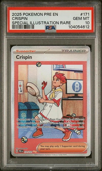2025 Pokemon Pre En-prismatic Evolutions 171 Crispin Special Illustration Rare PSA