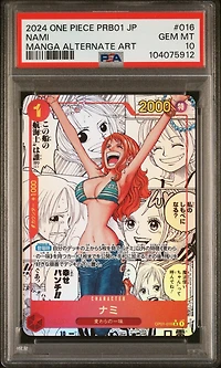 2024 One Piece Japanese Prb01-premium Booster -one Piece Card The Best- 016 Nami Manga Alternate Art PSA