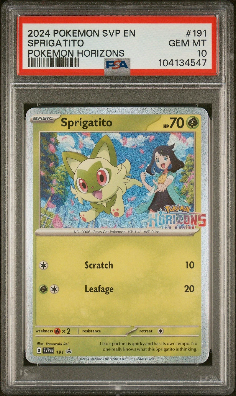 2024 Pokemon Svp En-sv Black Star Promo 191 Sprigatito Pokemon Horizons PSA 10