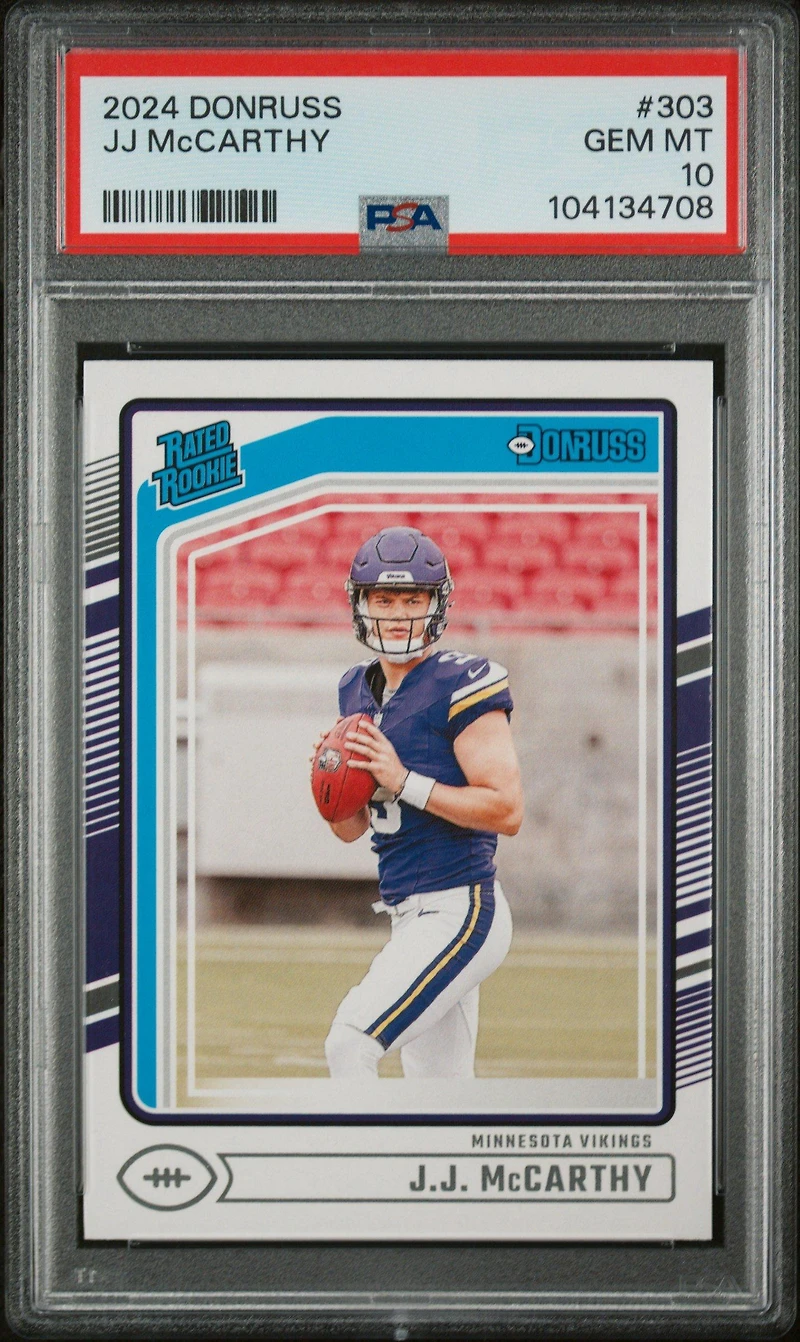 2024 Panini Donruss 303 Jj Mccarthy PSA 10