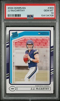 2024 Panini Donruss 303 Jj Mccarthy PSA 10