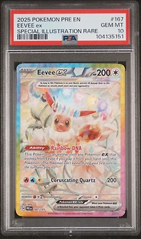 2025 Pokemon Pre En-prismatic Evolutions 167 Eevee Ex Special Illustration Rare PSA