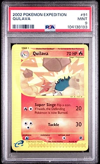 2002 Pokemon Expedition 91 Quilava PSA 9