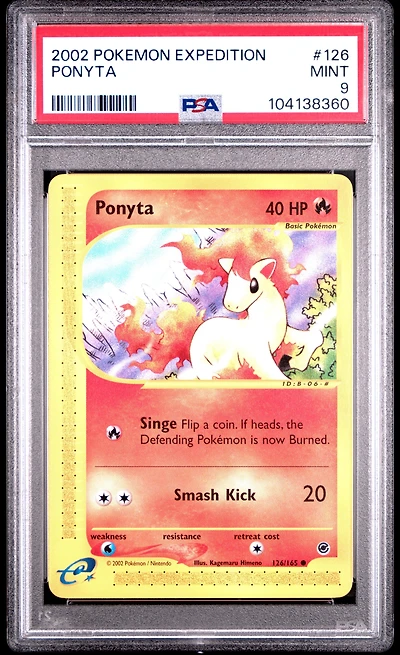 2002 Pokemon Expedition 126 Ponyta PSA 9