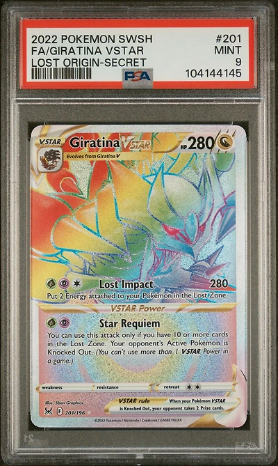 2022 Pokemon Sword & Shield Lost Origin Full Art/giratina Vstar Secret PSA