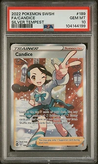 2022 Pokemon Sword & Shield Silver Tempest 189 Full Art/candice PSA