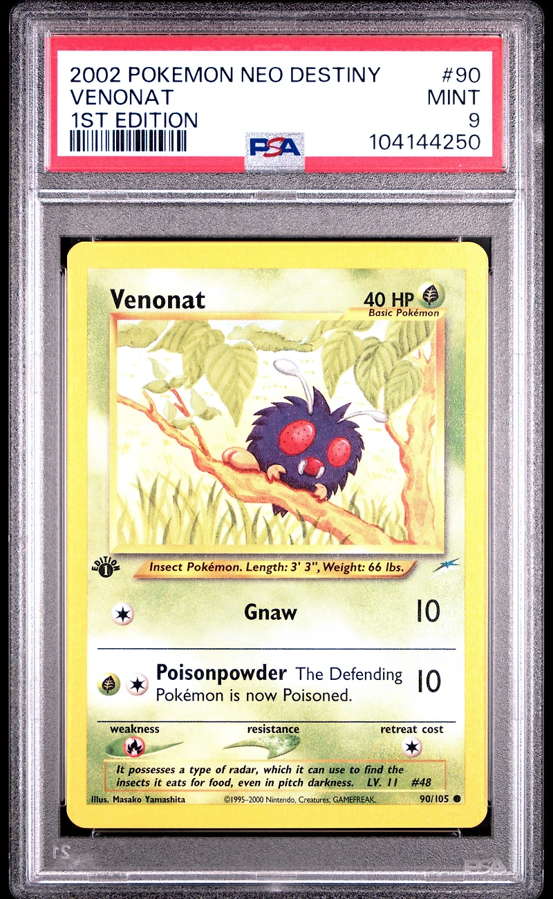 2002 Pokemon Neo Destiny 90 Venonat 1st Edition PSA 9