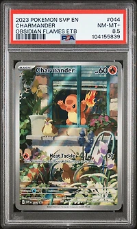 2023 Pokemon Svp En-sv Black Star Promo 044 Charmander Obsidian Flames Elite Trainer Box PSA NM-MT+ 8.5