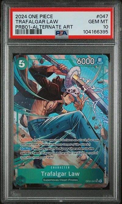 2024 One Piece Prb01-premium Booster -one Piece Card The Best- 047 Trafalgar Law Alternate Art PSA 10