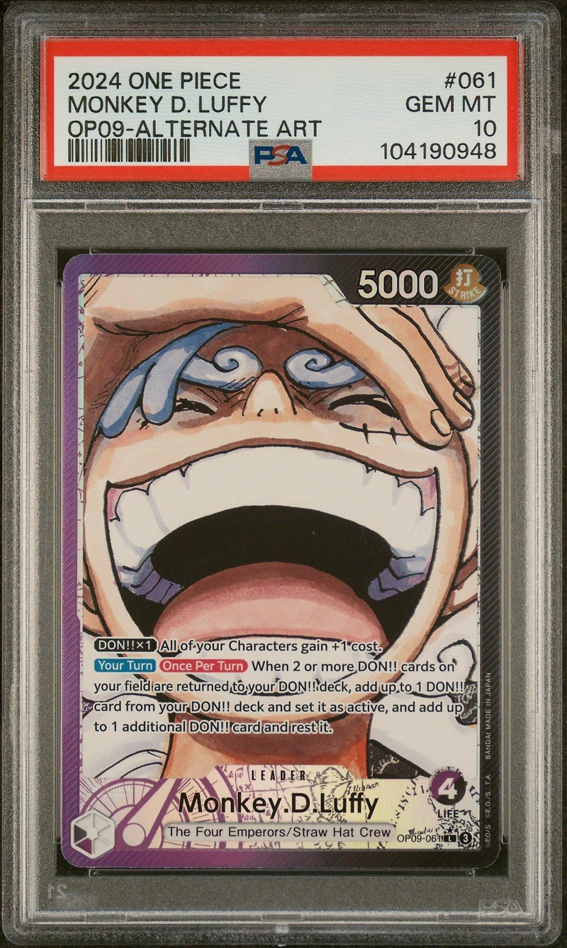 2024 One Piece Op09-emperors In The New World Monkey D. Luffy Alternate Art PSA