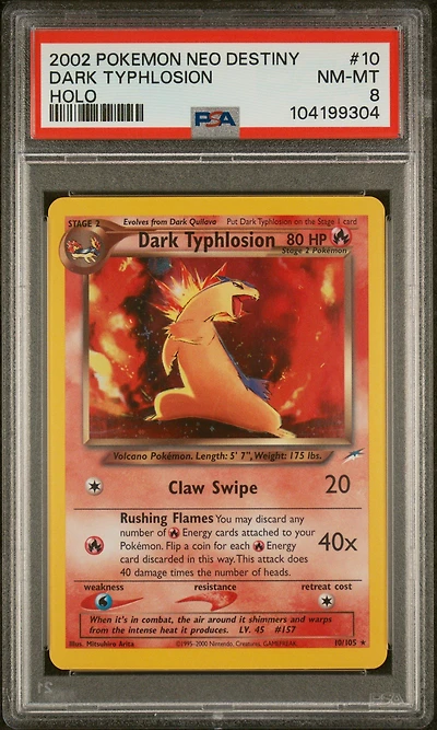 2002 Pokemon Neo Destiny 10 Dark Typhlosion-holo PSA