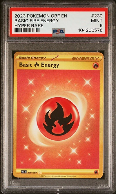 2023 Pokemon Obf En-obsidian Flames 230 Basic Fire Energy Hyper Rare PSA 9