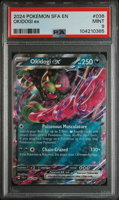 2024 Pokemon Sfa En-shrouded Fable 036 Okidogi Ex PSA 9