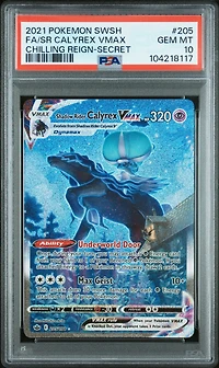 2021 Pokemon Sword & Shield Chilling Reign 205 Full Art/shadow Rider Calyrex Vmax Secret PSA