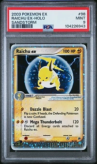 2003 Pokemon Ex Sandstorm 98 Raichu Ex-holo PSA 9