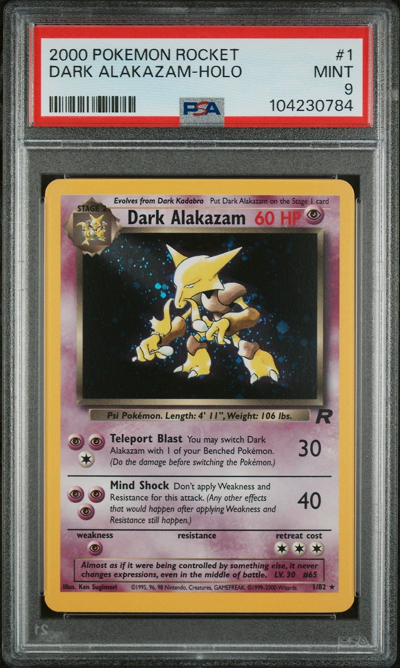 2000 Pokemon Rocket 1 Dark Alakazam-holo PSA