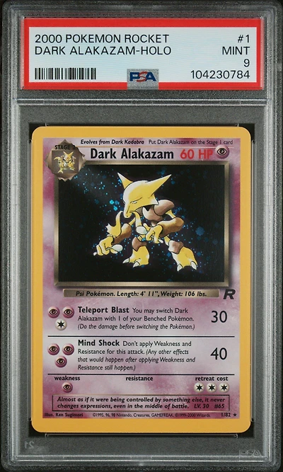 2000 Pokemon Rocket 1 Dark Alakazam-holo PSA