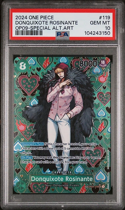 2024 One Piece Op09-emperors In The New World 119 Donquixote Rosinante Special Alternate Art PSA 10