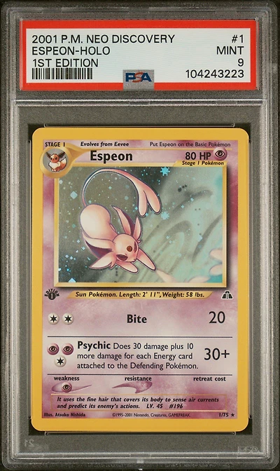 2001 Pokemon Neo Discovery 1 Espeon-holo 1st Edition PSA