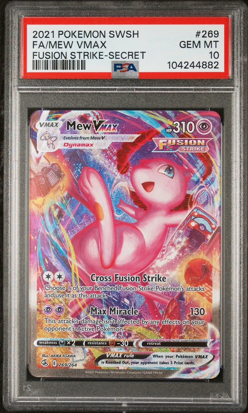 2021 Pokemon Sword & Shield Fusion Strike Full Art/mew Vmax Secret PSA