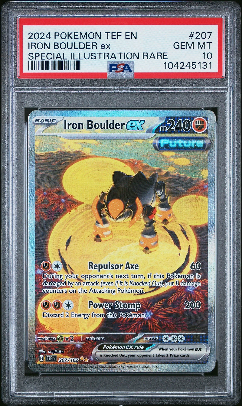 2024 Pokemon Tef En-temporal Forces 207 Iron Boulder Ex Special Illustration Rare PSA
