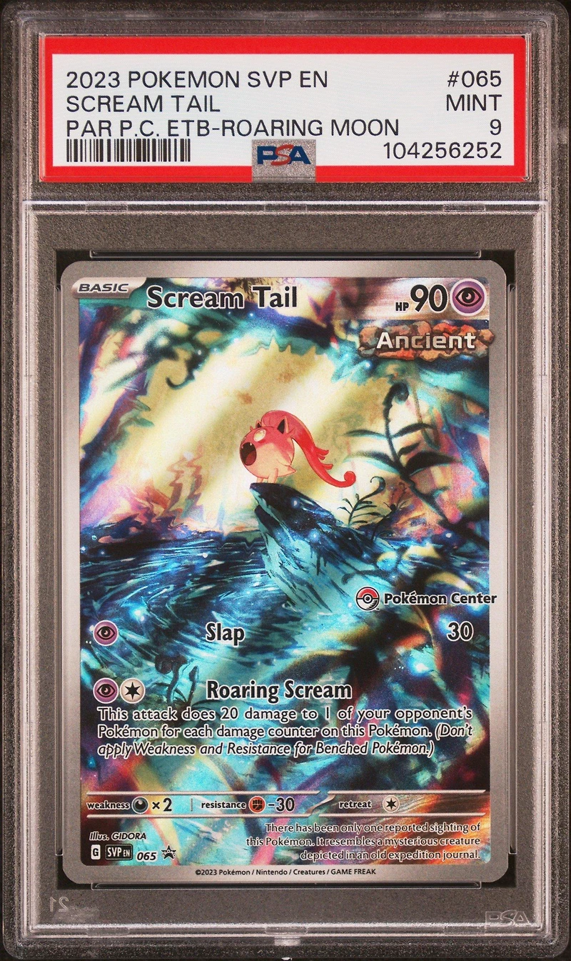 2023 Pokemon Svp En-sv Black Star Promo 065 Scream Tail Paradox Rift Pokemon Center Elite Trainer Box-roaring Moon PSA