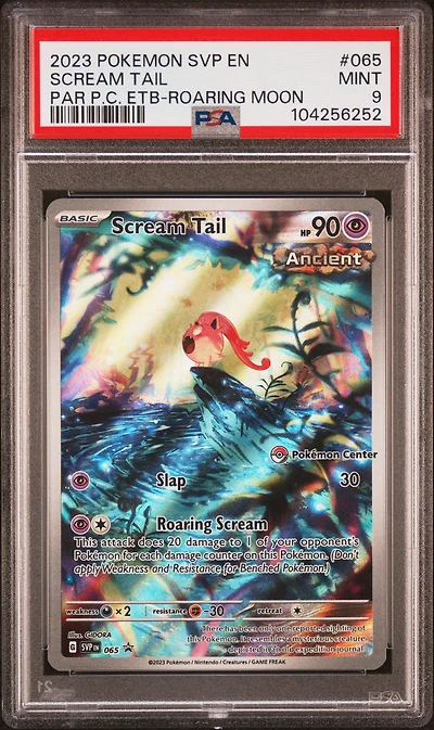 2023 Pokemon Svp En-sv Black Star Promo 065 Scream Tail Paradox Rift Pokemon Center Elite Trainer Box-roaring Moon PSA