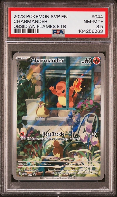 2023 Pokemon Svp En-sv Black Star Promo 044 Charmander Obsidian Flames Elite Trainer Box PSA NM-MT+ 8.5